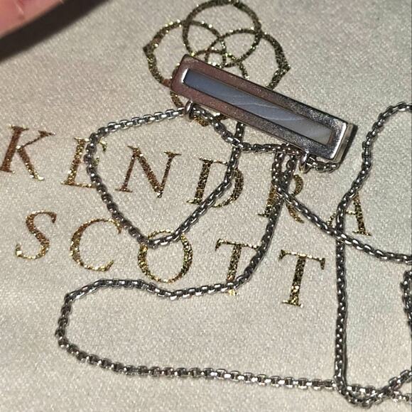 Kendra Scott Leanor Silver tone Multicolor Drusy bar Necklace Multi Drusy - Picture 5 of 10